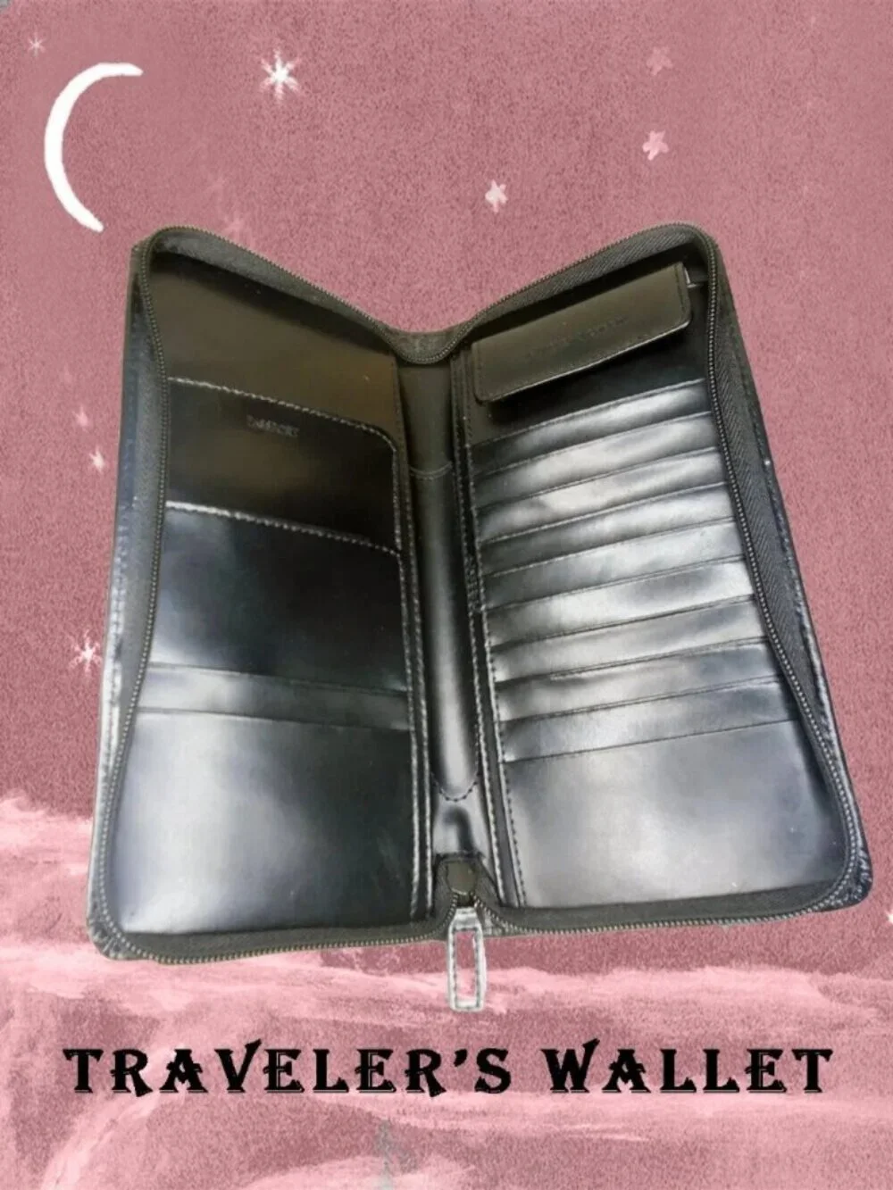 Passport Wallet for Travelers Holds Plane Tickets, Travelers Checks, etc